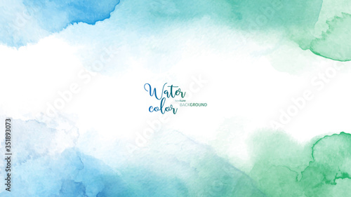 Blue green abstract watercolor background