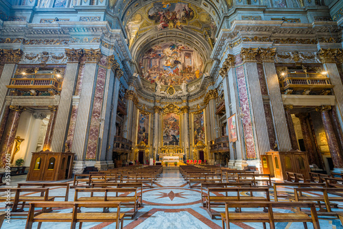 Interior sight in the Church of Saint Ignatius of Loyola (Sant'Ignazio da Loyola) in Rome, Italy. photo