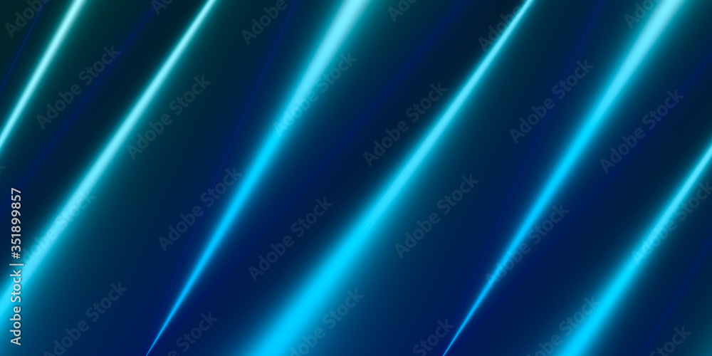Neon futuristic 3D illustration with curve line, tech background