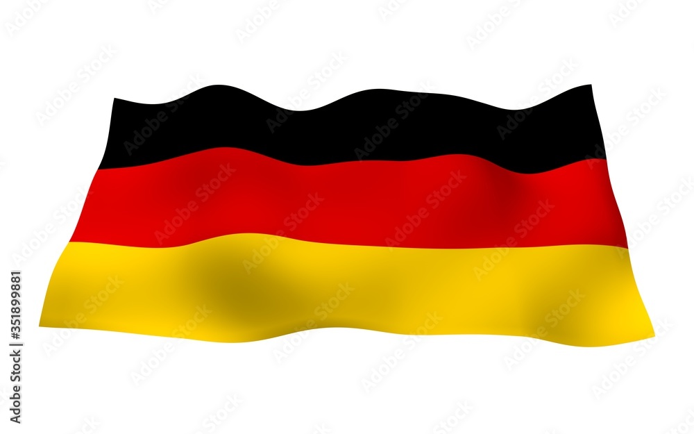Naklejka premium Flag of Germany. Wide format 3D illustration. State symbol of the Federal Republic of Germany. 3D rendering