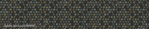 Seamless woodland color swirl vector border pattern. Hand drawn rustic earthy colour texture. Nordic forest confetti banner background.Nature autumn fall ribbon trim
