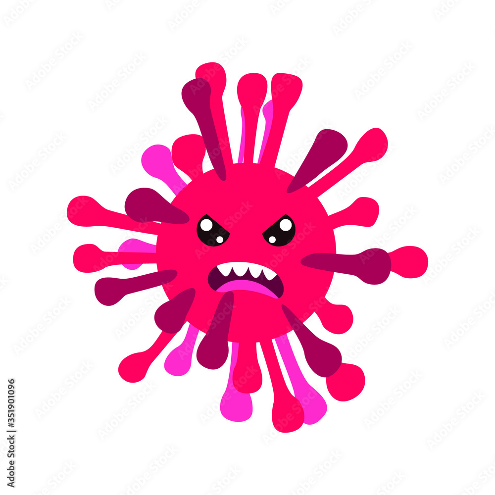 Obraz premium Angry evil bad fly germ virus infection,micro bacteria.Vector modern flat style cartoon character illustration.Isolated on white background.