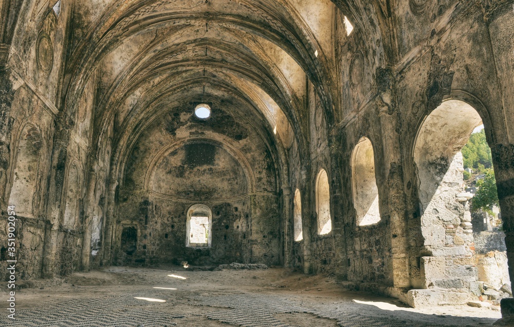 Abandoned village Kayakoy ghost town in Fethiye Izmir Turkey