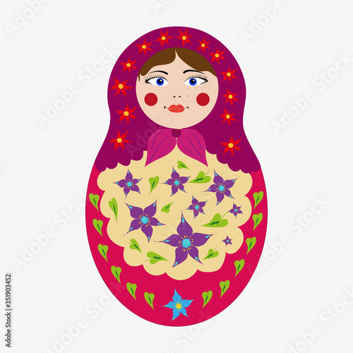 Vector illustration of matryoshka doll,graphic element for a banner poster or website.