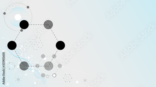 DNA molecules for Hi-tec interface background, abstract communication technology and line and dots ,vector illustration