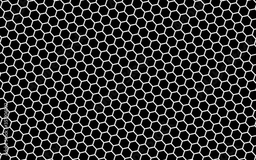 Wallpaper Mural White honeycomb on a black background. Isometric geometry. 3D illustration Torontodigital.ca