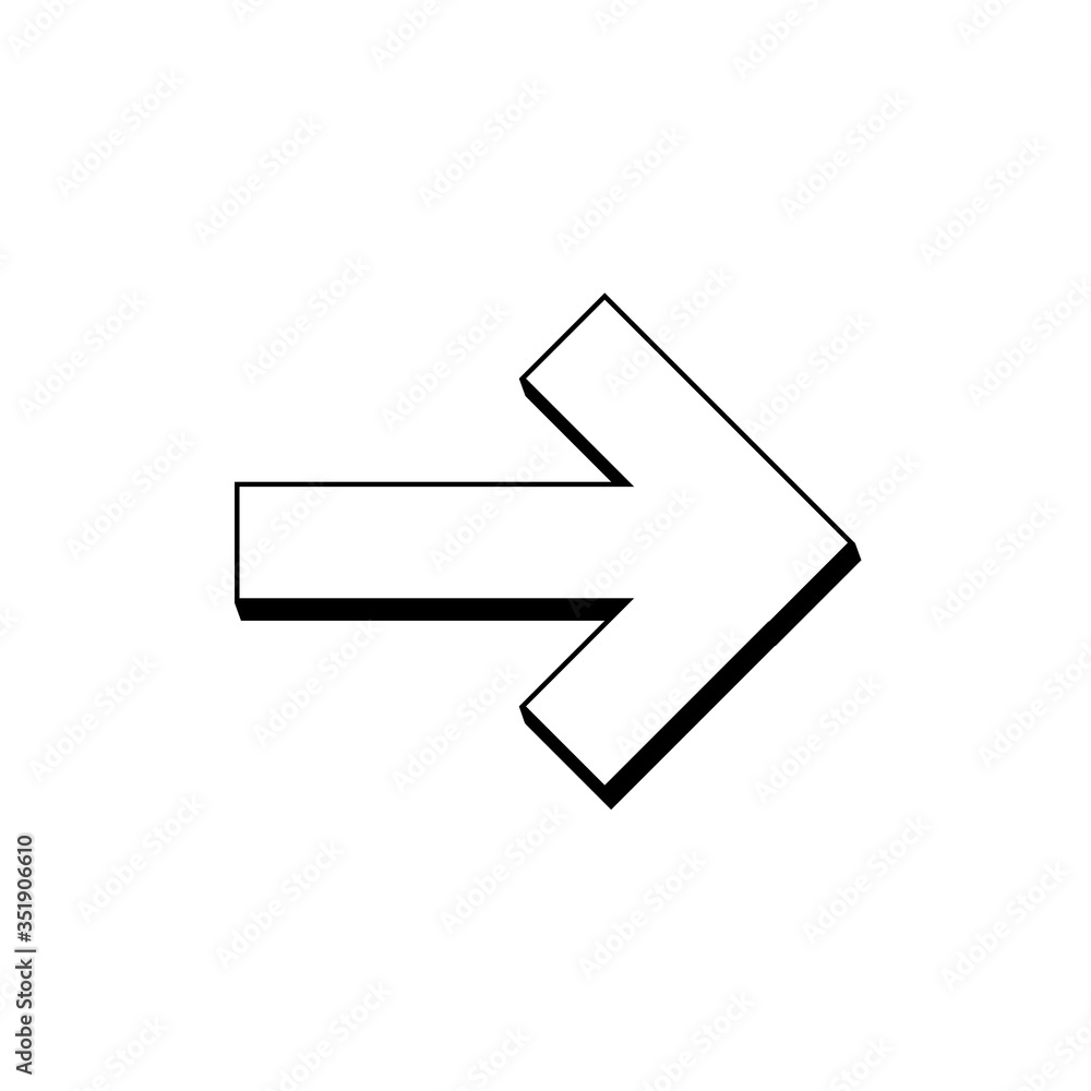 Arrow isolated icon in flat style. Vector illustration Arrow isolated icon in flat style. Vector illustration