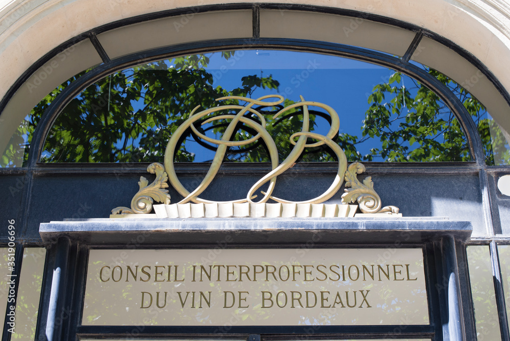 entrée du Conseil Interprofessionnel du vin de Bordeaux, France le 20