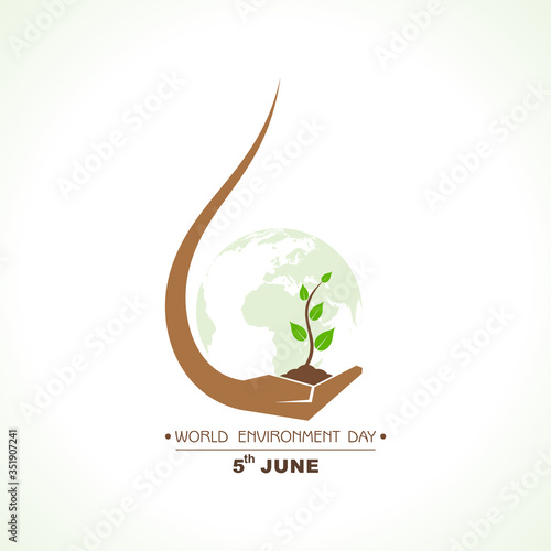 World Environment day concept logo design - 5th June World Environment day Awareness Idea Campaign.