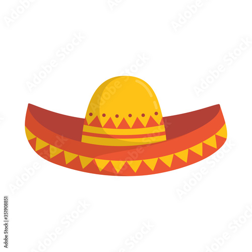 sombrero isolated on white background, vector illustration