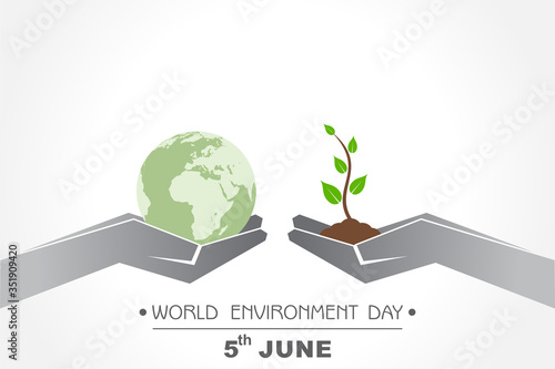 World Environment day concept logo design - 5th June World Environment day Awareness Idea Campaign.