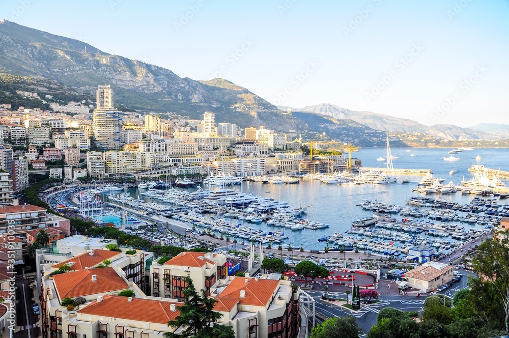 View on Port Harbor Marina of Monaco, Monte Carlo