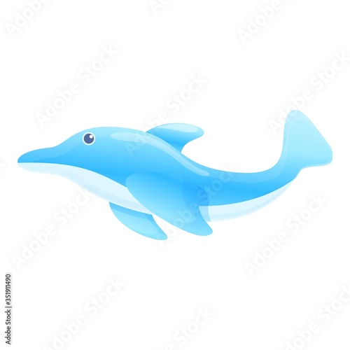 Inflatable dolphin icon. Cartoon of inflatable dolphin vector icon for web design isolated on white background