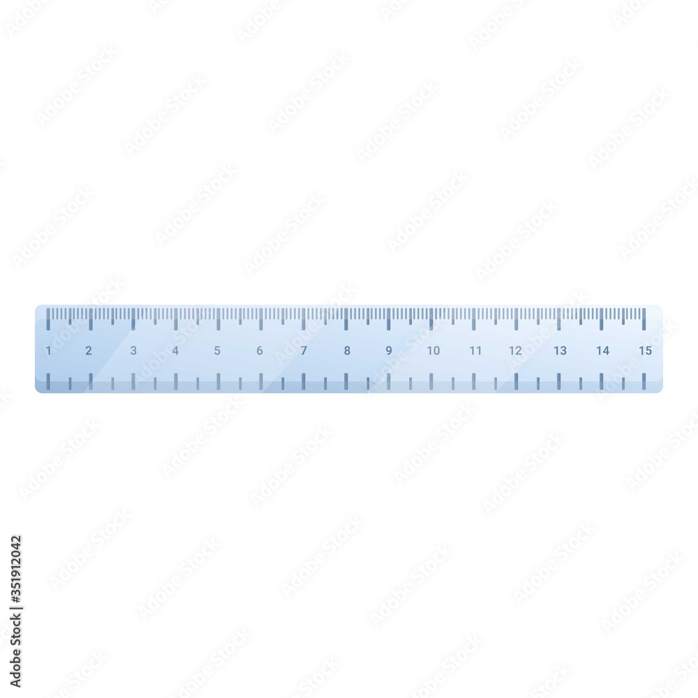 Transparent ruler icon. Cartoon of transparent ruler vector icon for web design isolated on white background Transparent ruler icon. Cartoon of transparent ruler vector icon for web design isolated on white background