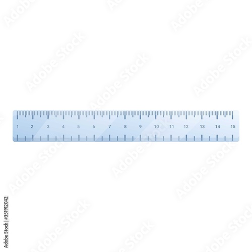 Transparent ruler icon. Cartoon of transparent ruler vector icon for web design isolated on white background