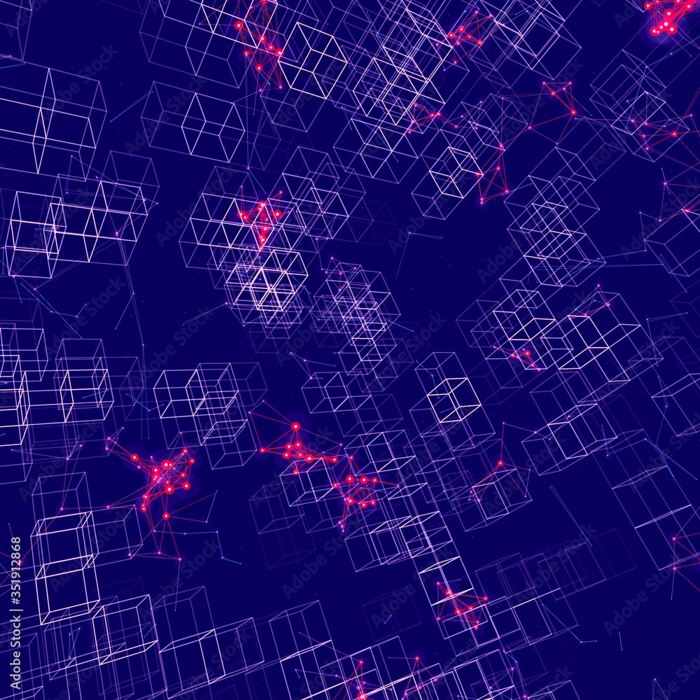 Big data vizualization. Future concept. 3D illustration. Plexus structure. Futuristic infographics. Suitable for illustration of block chain technology, social network or business analytics reports. Big data vizualization. Future concept. 3D illustration. Plexus structure. Futuristic infographics. Suitable for illustration of block chain technology, social network or business analytics reports.