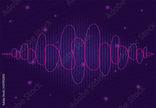 black waves sound purple background