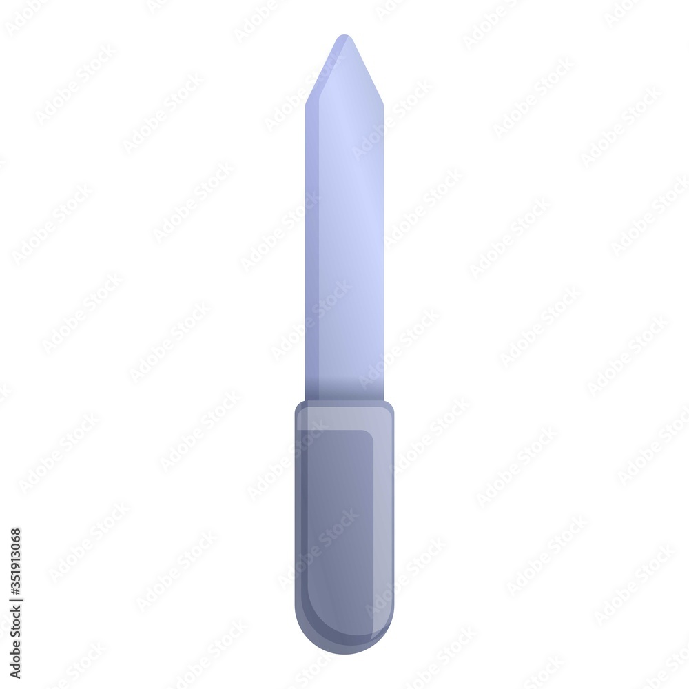 Thin nail file icon. Cartoon of thin nail file vector icon for web design isolated on white background Thin nail file icon. Cartoon of thin nail file vector icon for web design isolated on white background