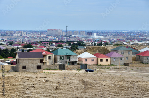 Obraz na płótnie In the outskirts of Baku in the area of the hillside of Yanar Dag (Azerbaijani Anar from burning, Dag mountain) w salonie