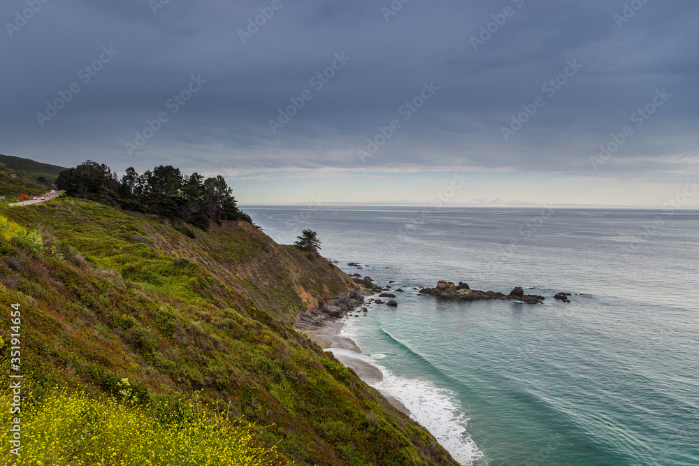 View o the Pacific Coast in California, USA.