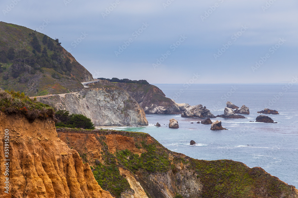 View o the Pacific Coast in California, USA.
