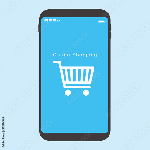 Payment with smartphone icon illustration