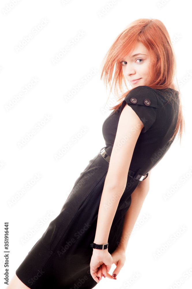Fototapeta premium young girl and white background