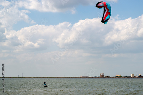 kite surfing on the beach