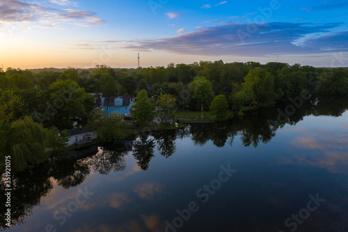 Aerial Drone Sunrise of Hightstown New Jersey 