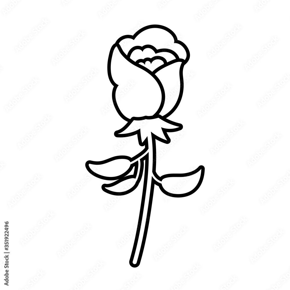Fototapeta premium rose flower line style icon