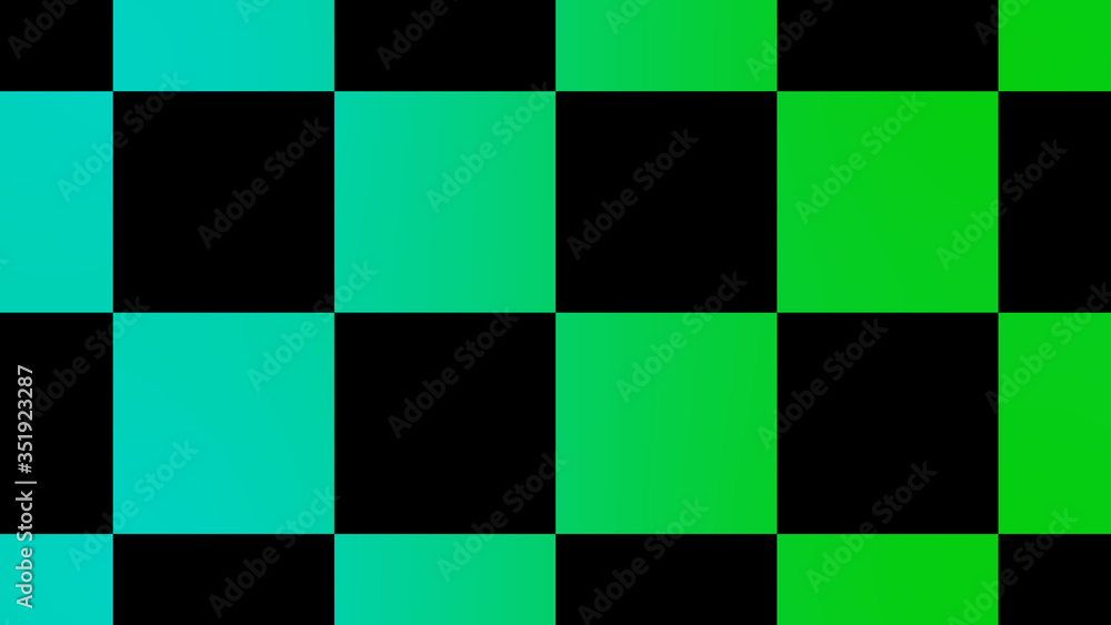Cyan & green checker board,New chess board abstract background