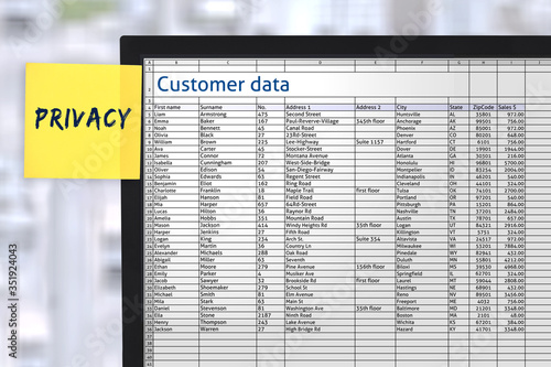 customer data list data protection secret table