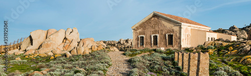 rocks and sea in palua on sardinia island photo
