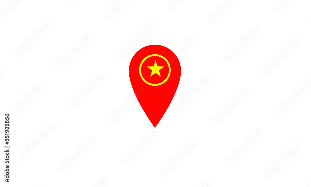 Fototapeta premium Vietnam Location pin map navigation label symbol