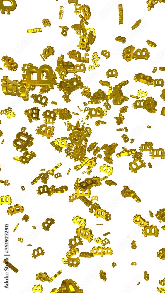 Digital currency symbol Bitcoin on a white background. Fall of bitcoin. crypto currency graph on virtual screen. Business, Finance and technology concept. 3D illustration Digital currency symbol Bitcoin on a white background. Fall of bitcoin. crypto currency graph on virtual screen. Business, Finance and technology concept. 3D illustration