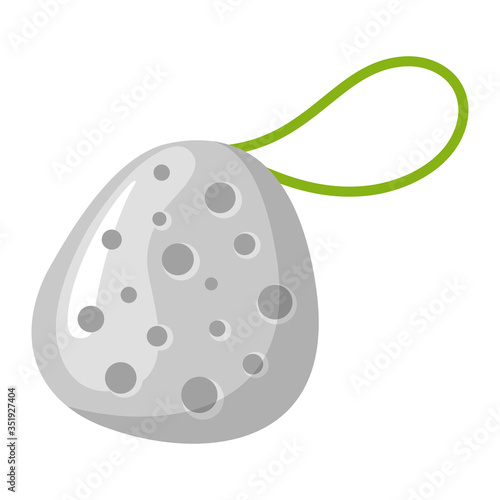 Pumice stone for feet cleaning, washing. Pedicure tool, exfoliant icon.
