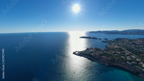 aerial view of the sea and malgrats in mallorca photo