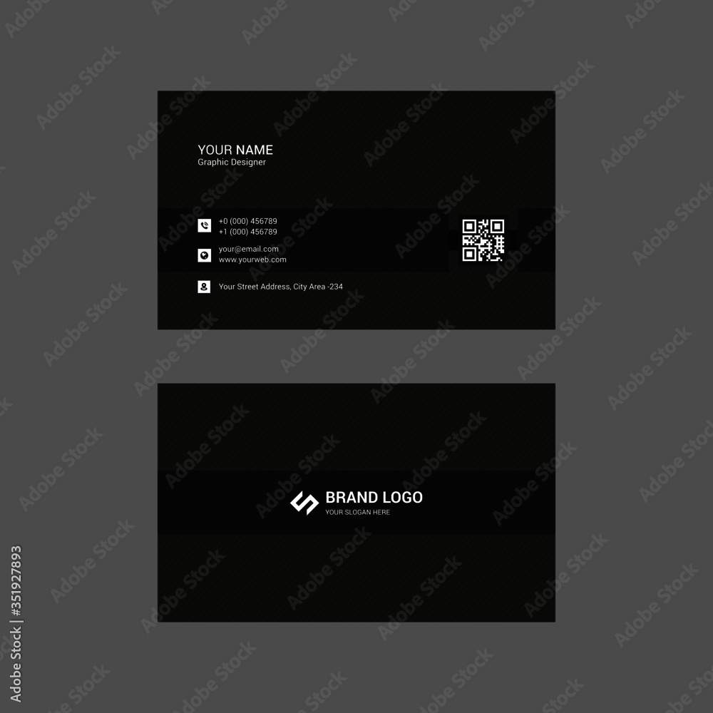 Naklejka premium Business Card Layout / Modern business card template Flat design vector abstract creative