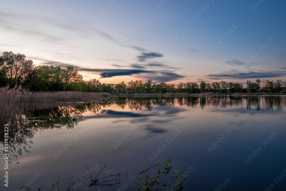 Obraz premium Biosphärenreservat Oberlausitzer Heide- und Teichlandschaft, Teichgebiet Mönau/Boxberg