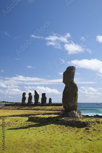 Blue Sky Ahu Tahai from Easter Island photo