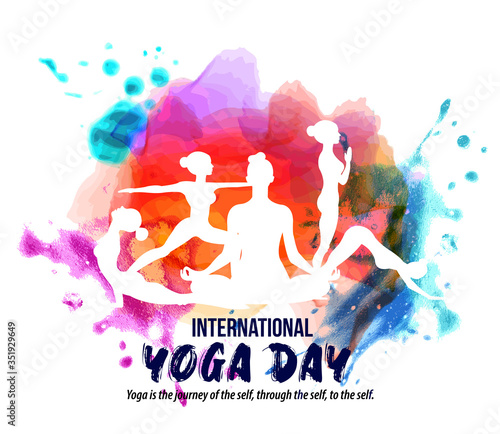 illustration of woman for 21 june-international yoga day web banner EPS10 vector.