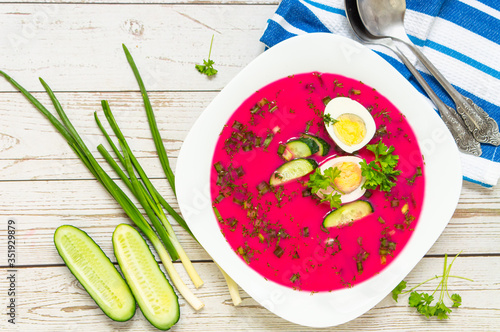 Holodnik cold beetroot soup photo