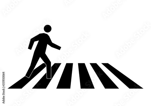 Icono negro de personas cruzando un paso de cebra.