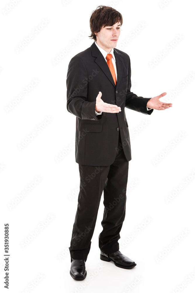 Businessmann präsentiert Businessmann präsentiert