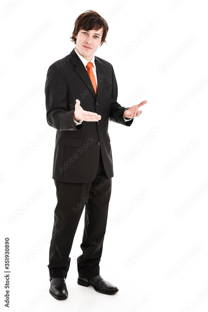 Businessmann präsentiert Businessmann präsentiert
