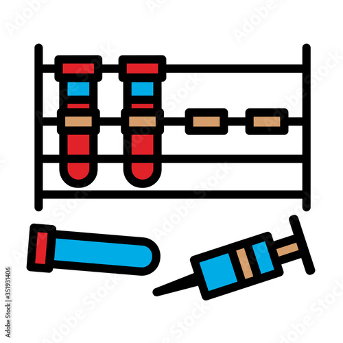 Blood collection for analysis, vaccination, blood transfusion. Medical care, fighting the virus, prevention , and caring for loved ones. Vector, concept