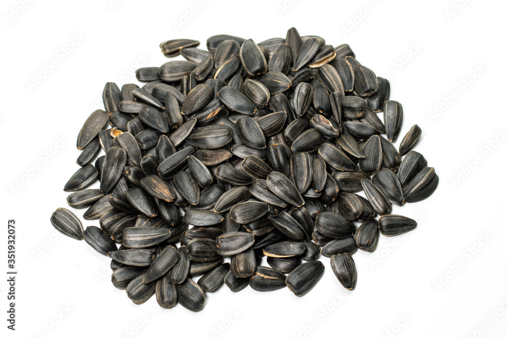 sunflower seeds isolated on white background close up sunflower seeds isolated on white background close up