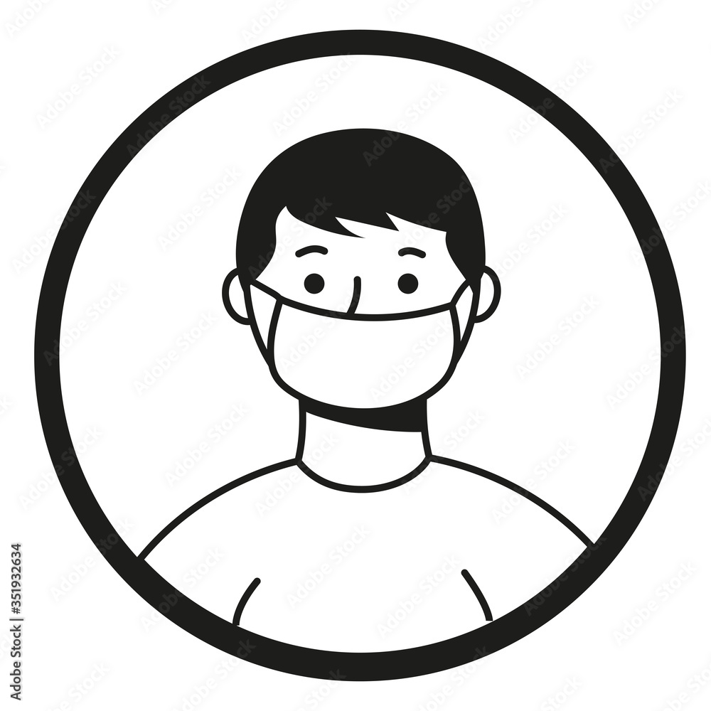 black and white flat icons how to protect yourself and others from the