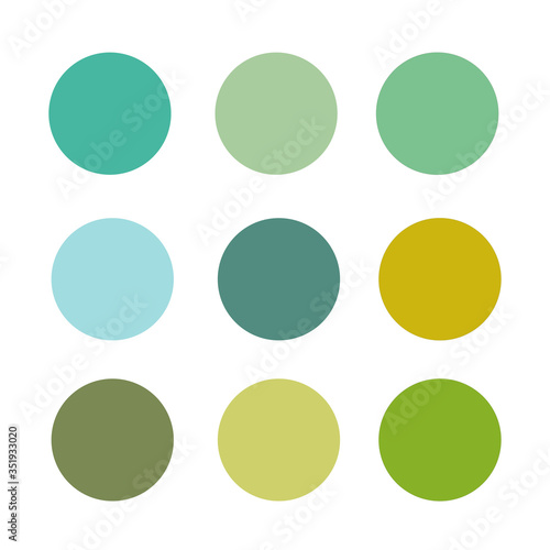 Color palette of eco-friendly colors. Vector flat illustration