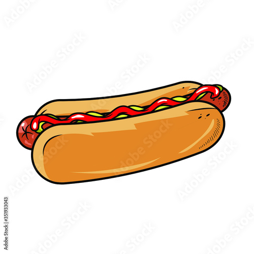 Hod dog vector. Hod dog logo. 